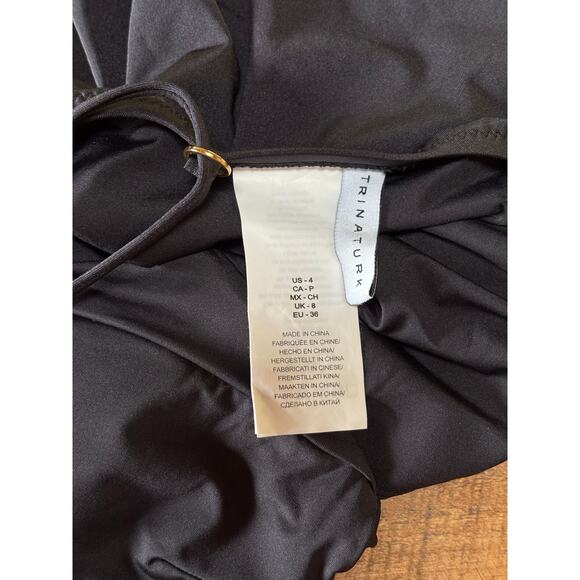 Womens Trina Turk Black Getaway High‎ Leg Maillot One Piece Bathing Suit Size 4 - Picture 8 of 9